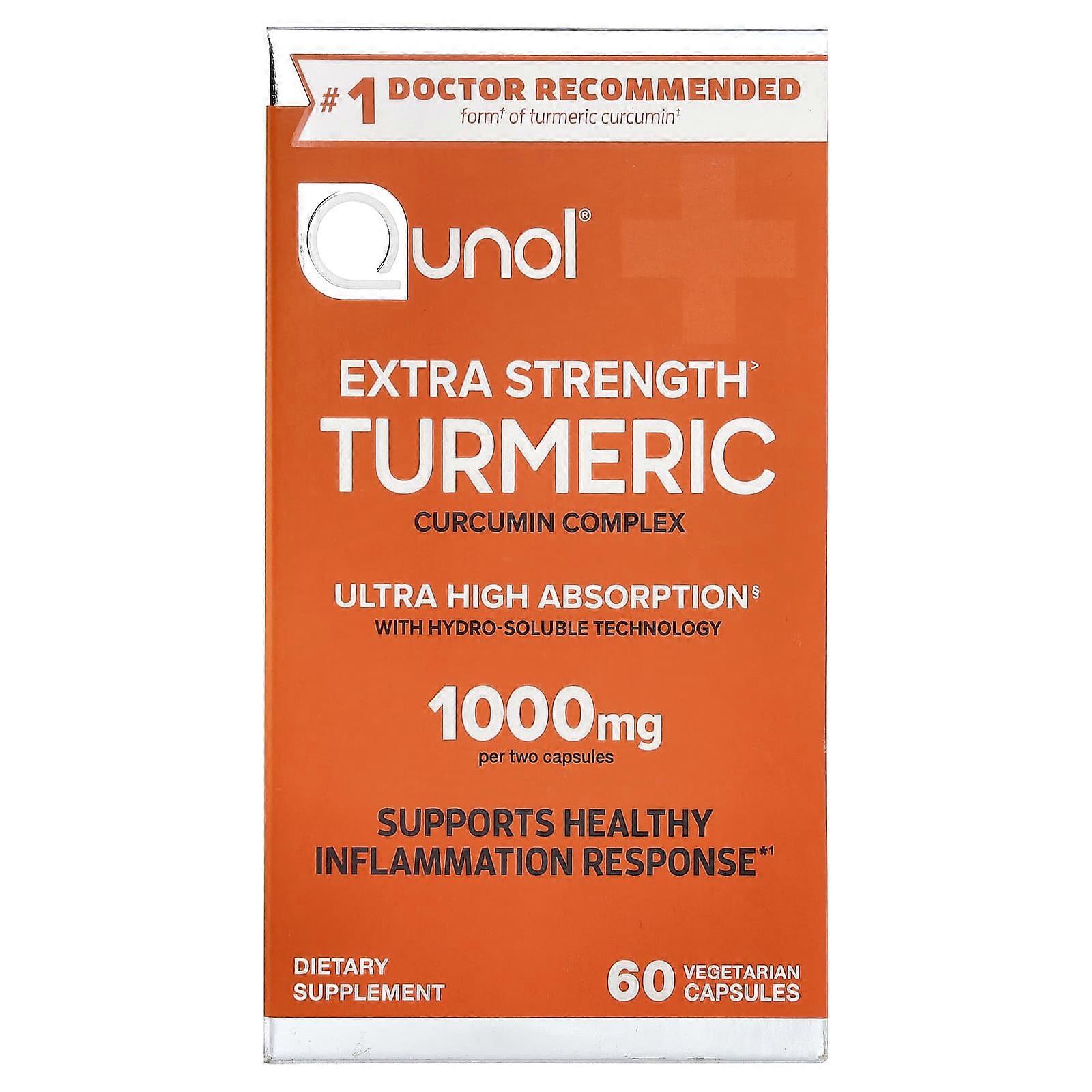 Qunol, Turmeric, 60 Vegetarian Capsule (500 mg per Capsule)