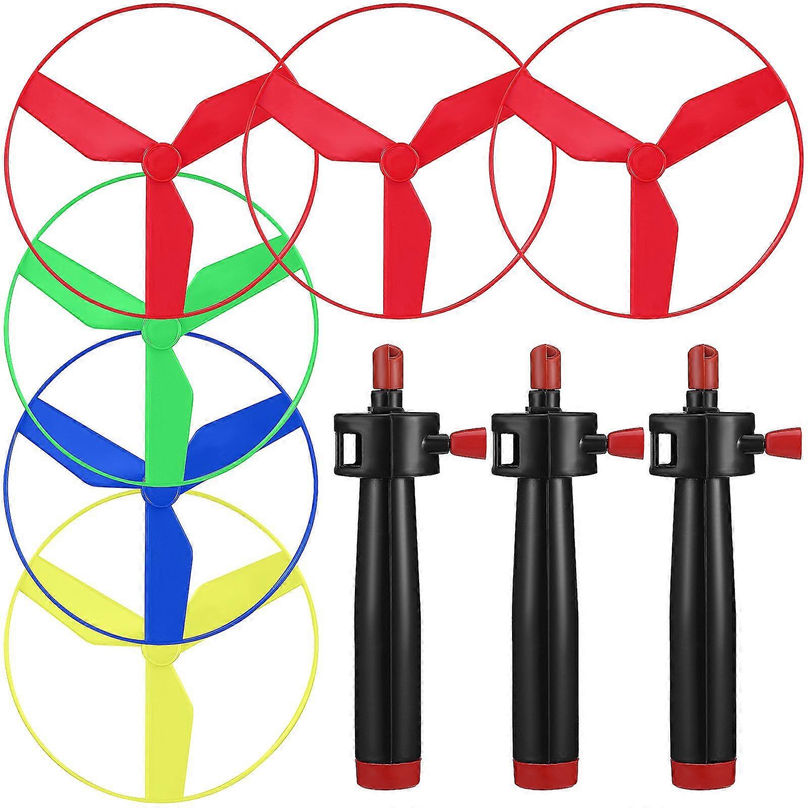 1 Set Propeller Toy Pull String Flying Saucers Outdoor Interactive Training Toy