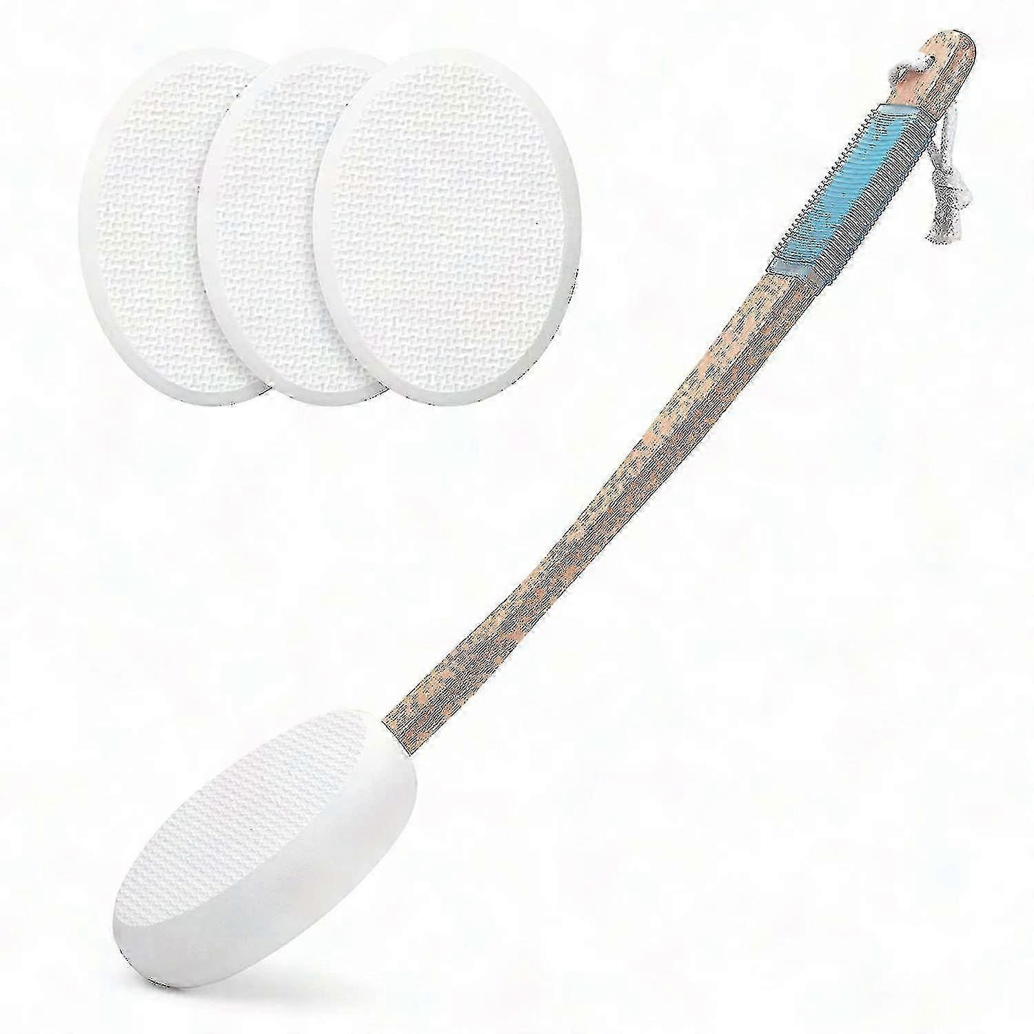 17-Inch Long-Handled Back Lotion Applicator with 4 Replaceable Pads for Easy Back Moisturizing