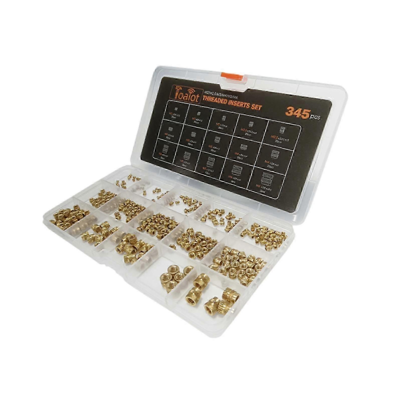345x Insert Brass Nuts Set M2 M2.5 M3 M4 M5 M6 Insert Embedment Nuts for