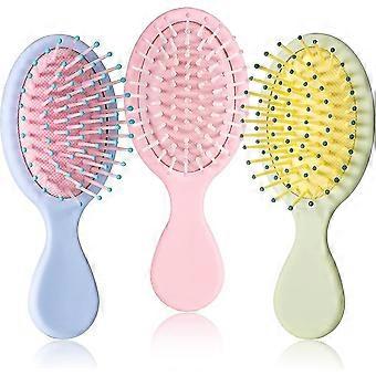 3 Pieces Mini Small Oval Hair Brush Detangling Brush Soft Bristles Wet Dry Hair Brush