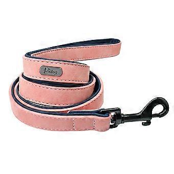 4ft Dog Leash 2 Layer Soft Leather Dog Leash Pet Dog Walking Training Leads with Padded Handle compatible with Medium Large Dogs Pitbull