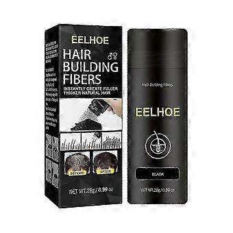 Polvo corrector de queratina para la línea del cabello - Negro/Marrón oscuro. Corrector para cabello fino, rellena la frente, cubre canas, portátil y seguro.