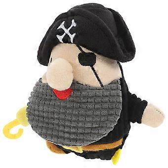 Pet Plush Toy Black Pirate Captain Dog Chewing Toy with Sound