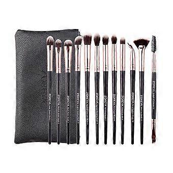 12Pcs Makeup Brush Set Synthetic Fiber Cosmetic Brushes Kit with Bag for Face Eye Makeup
