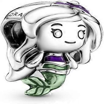 S925 Silber Disney Kleine Meerjungfrau Charm stromlinienförmiges Schnitzdesign Armband DIY Zubehör Ariel Silber Anhänger
