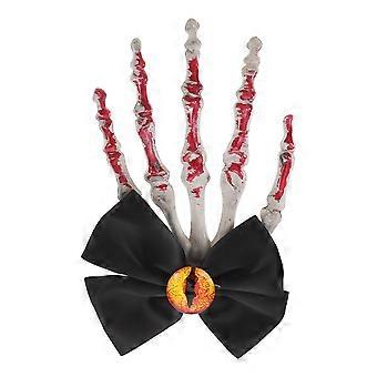 Halloween Skull Hair Clip with Bowed Skeleton Hand for 1 Piece Party
