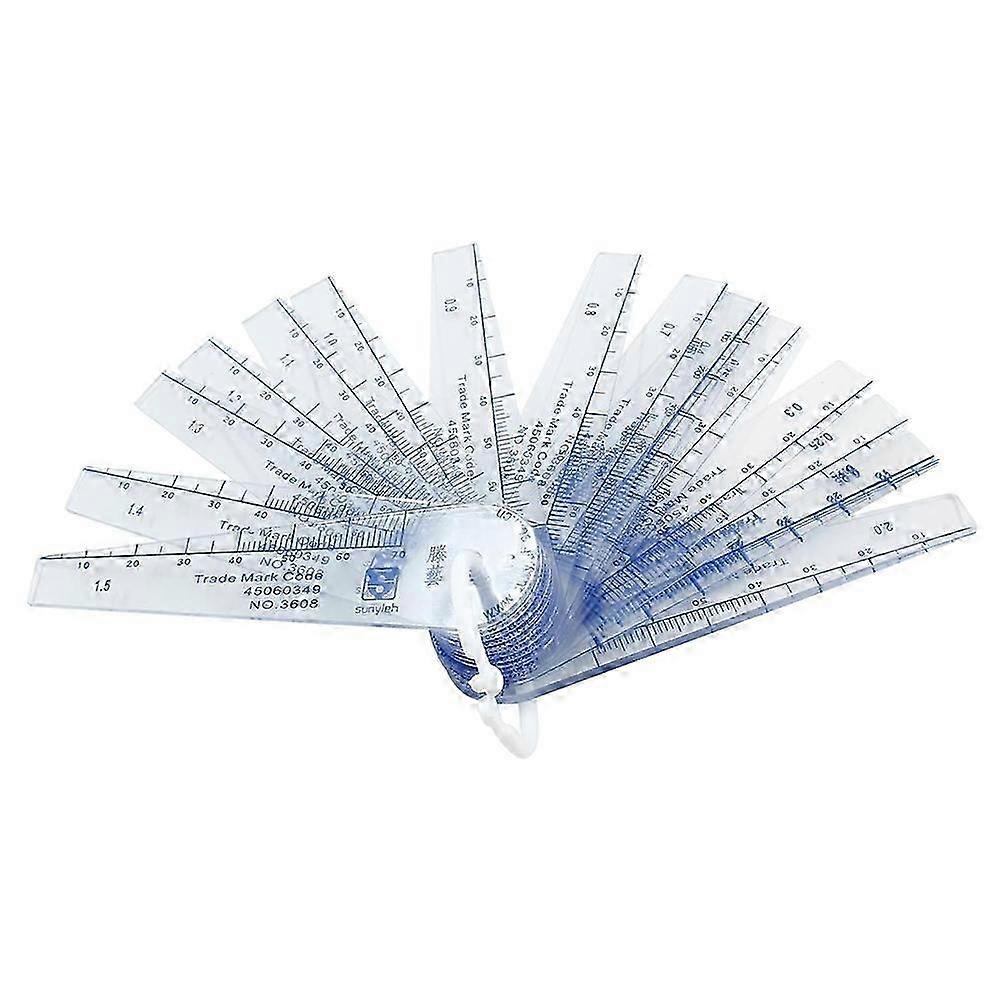 Precision Plastic Feeler Gauge 0.05-2mm 20-Blade Gap Thickness Tool