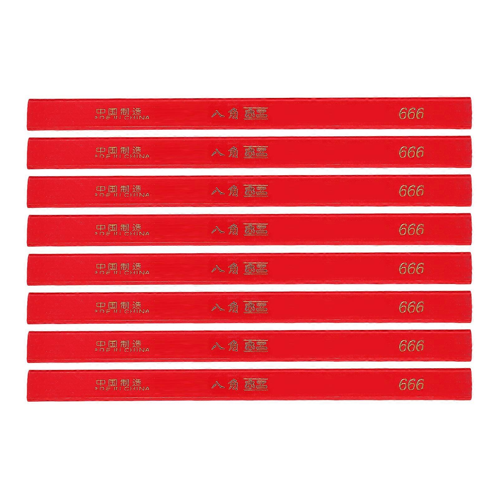 Carpenter Pencil Woodworking Marker for Construction 48Pcs Red Octagonal