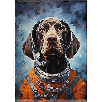 Quebra-cabeça Astronauta com Pointer Alemão de Pelo Curto - Retrato de Astronauta para Animais de Estimação - Presente Ideal para Donos de Pointer Alemão de Pelo Curto - AZQ573