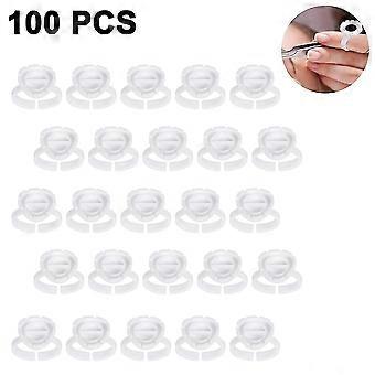100 Pcs Lash Glue Holder Glue Ring Cups Lash Extension Volume Lashes - Professional Eyelash Tool Set-dwdz