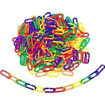 200pcs Rainbow Link  Hooks Chain Links  Children's Learning Toy Small Pet Rat Parrot Bird Toy