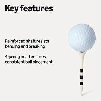 70mm Golf Tees with Height Marker System Plastic Tees with 4 Prong Head, Golf Course Accessories, 100PCS