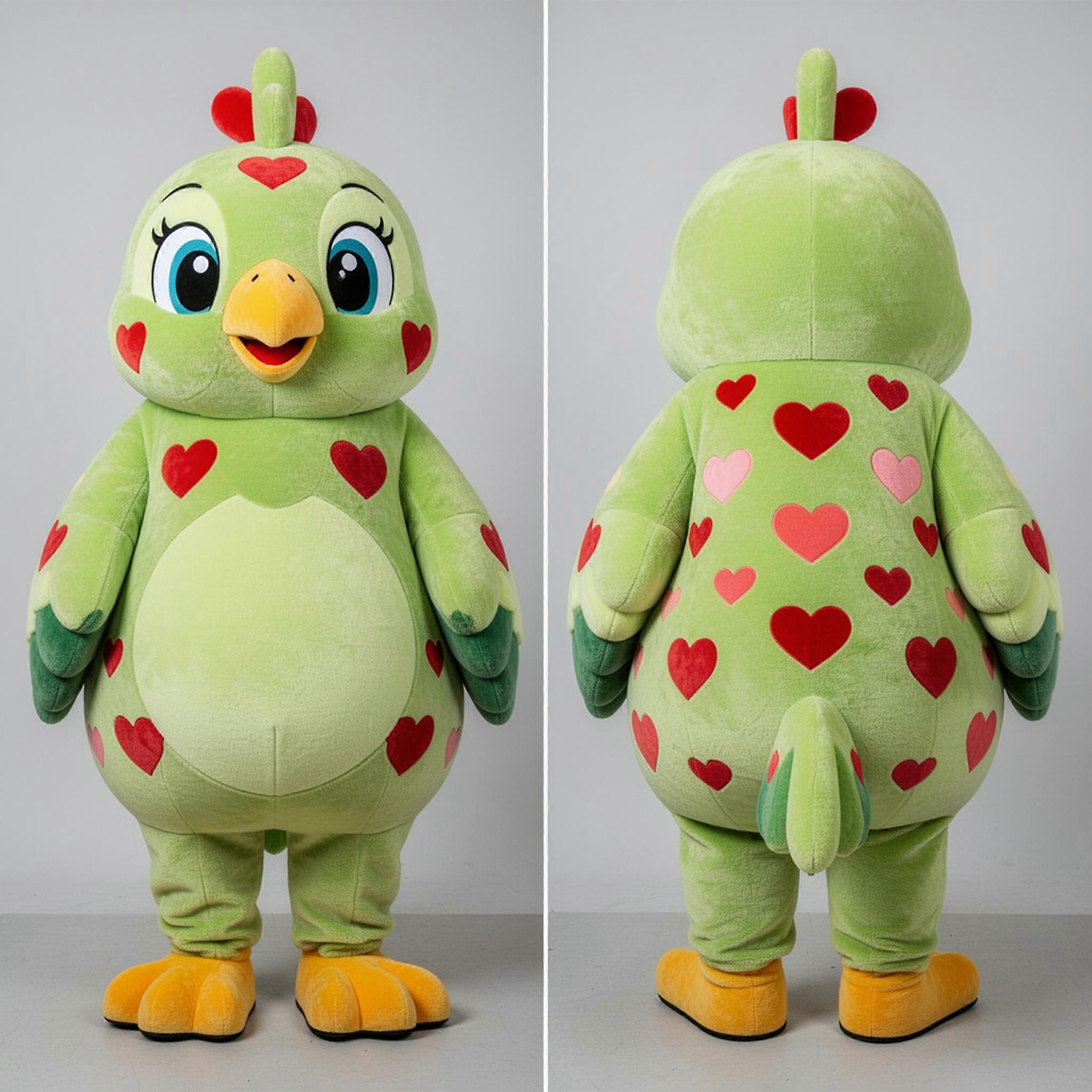 MASTICOT Lime Green Cartoon Bear Alliance Mascot