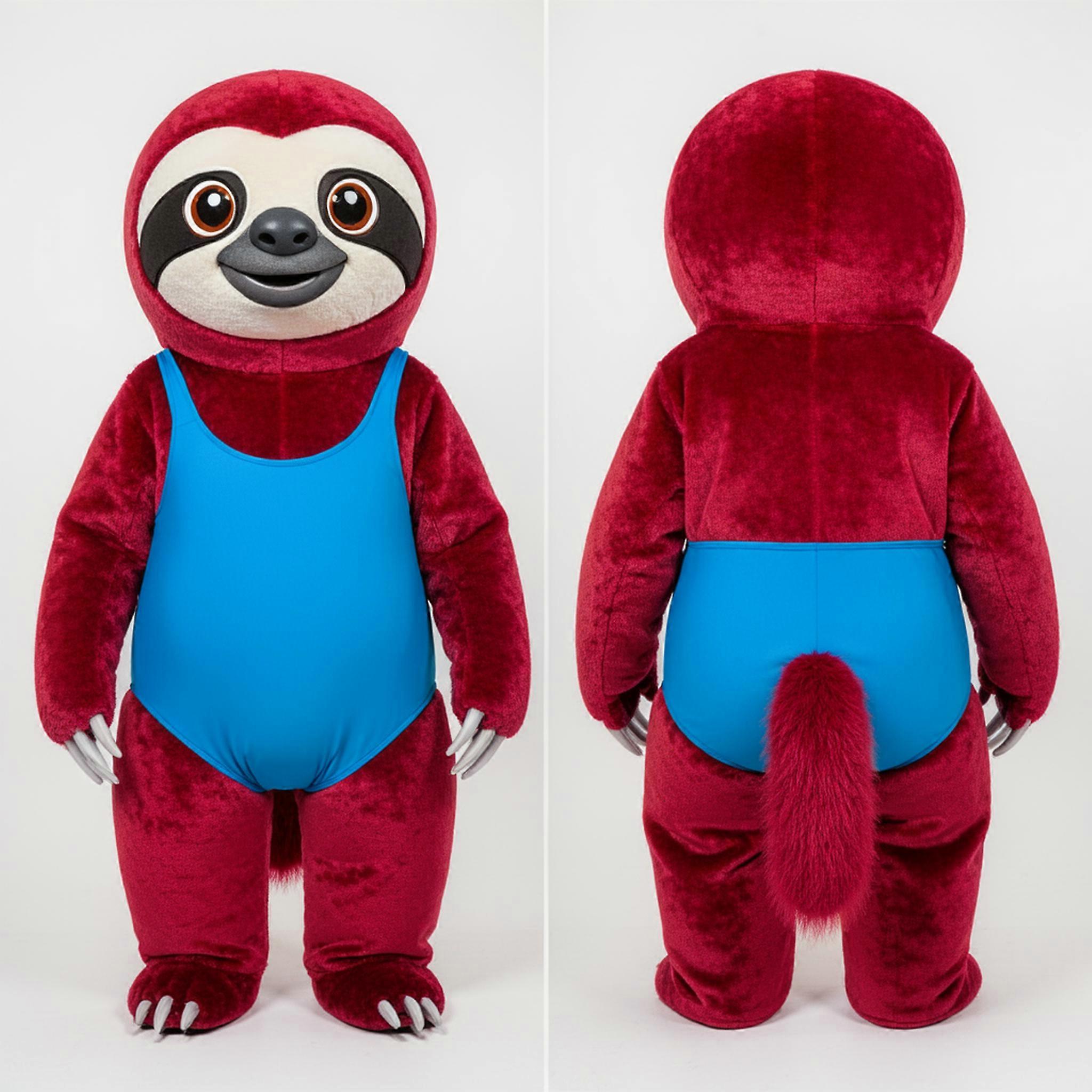 MASTICOT Crimson Plush Sleepy Giant Sloth Mascot