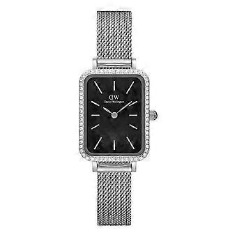 Daniel Wellington Ladies Quadro Lumine Bezel Sterling Black 20mm Dress Watch DW00100667