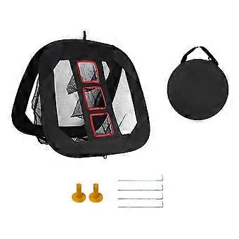 Portable Foldable Golf Practice Net highlighting 3 Zones for Backyard Exercise And Skill Development  Black