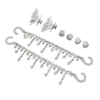 8Pcs Shoe Charms Set Butterfly Buckle Heart Buckle Round Buckle Shoe Charm Chain Decoration for Shoe Decoration Accessories high grade