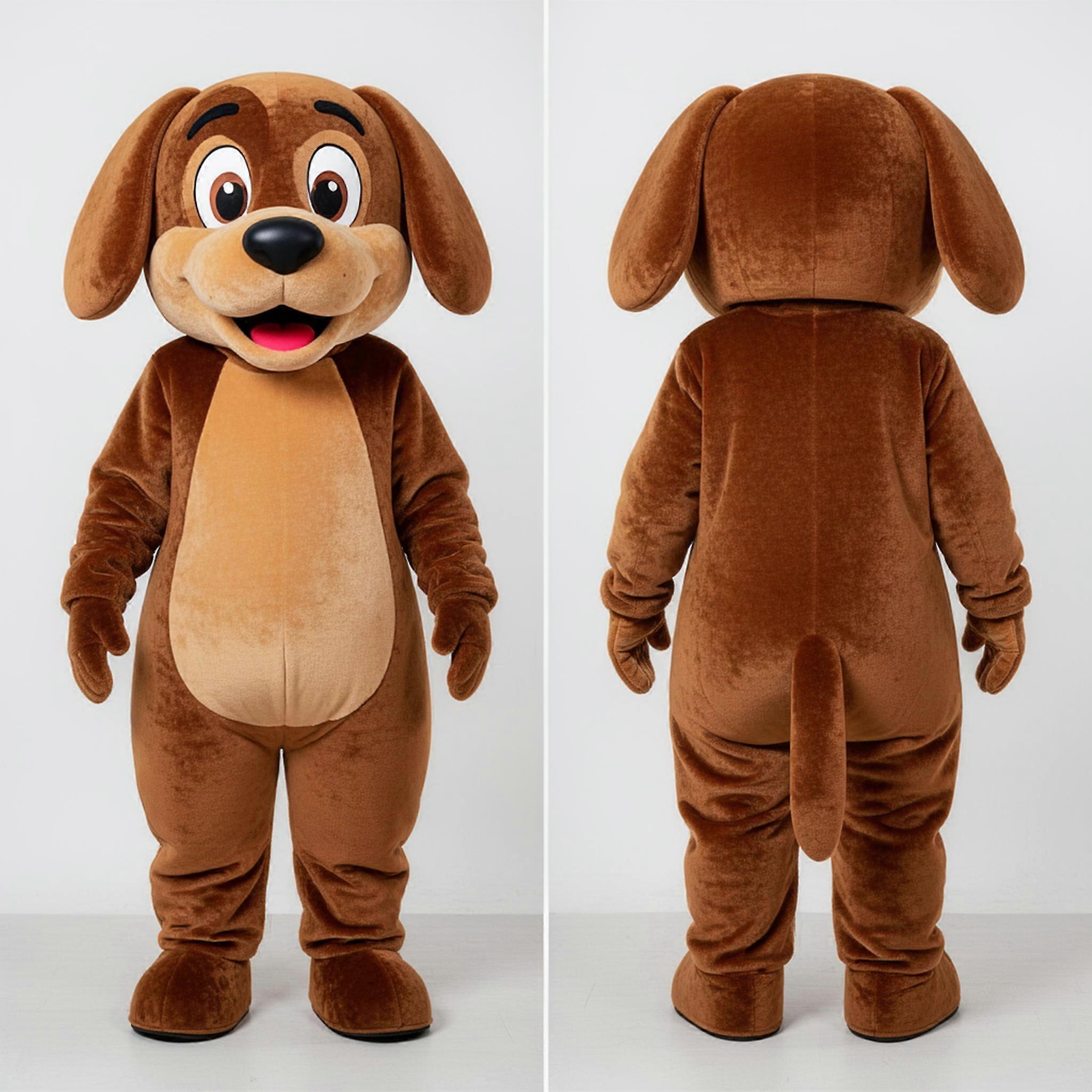 MASTICOT Brown Cuddly Dog Mascot