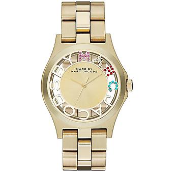 Marc by marc jacobs skeleton henry Japanese Quartz Analog Woman Watch with MBM3263 Gold Plated Stainless Steel Bracelet