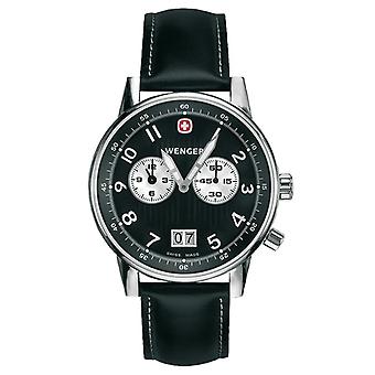 Commando City dual time Quartz analoge man horloge met koeienhuid armband 74715