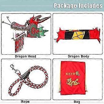 Chinese Dragon Dance Ribbon with Fibreglass Handle for Outdoor Performance 8m Silk Streamer