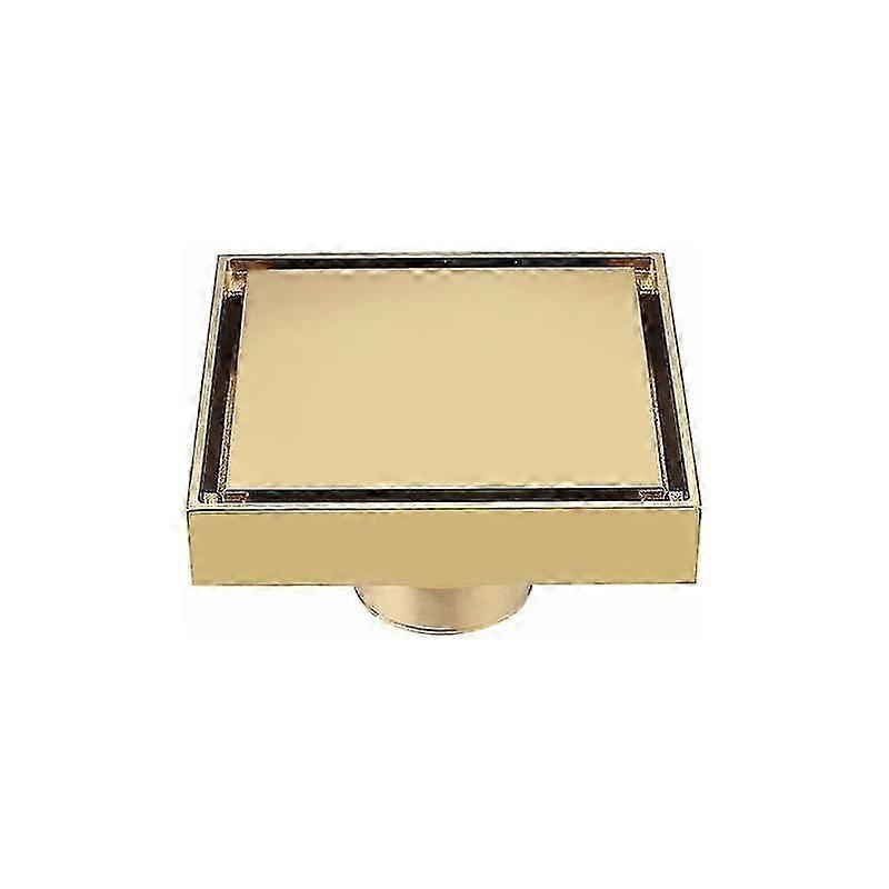 Square Floor Drain - Brushed Gold