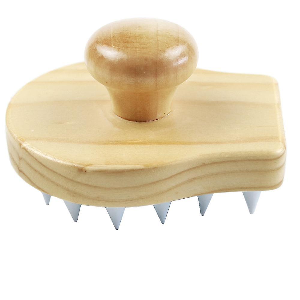 Scalp Massager Shampoo Brush, Wooden With Soft Silicone Bristles