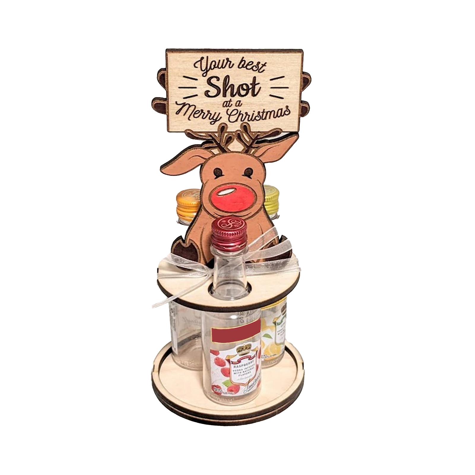 Christmas Mini Liquor Bottle Stand Lightweight Durable Material