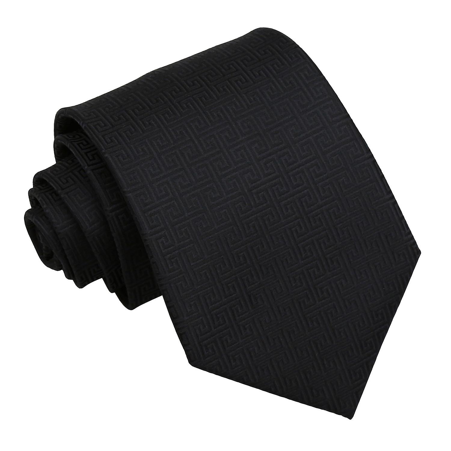 Black Greek Key Tie
