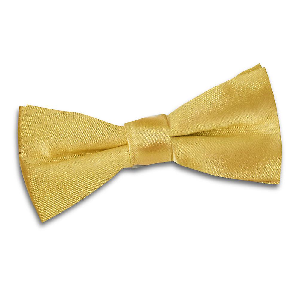 Gold Plain Satin Pre-Tied Bow Tie for Boys