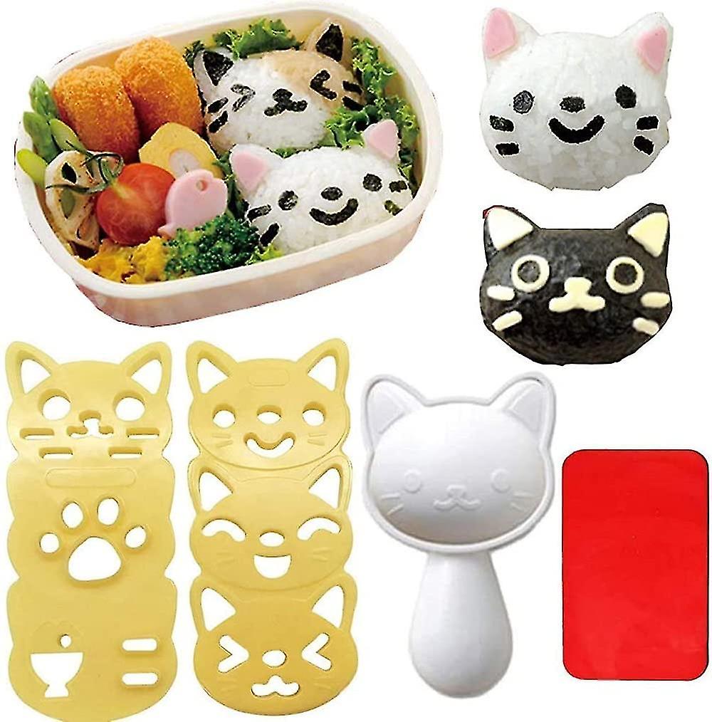 Small Rice Ball Mold Sets Lovely Cat Pattern Diy Sushi Bento Nori Kitchen Rice Mould Diy Kitchen Tools