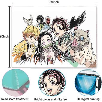 Autocollant Mural Demon Slayer - Décor Anime Pour Chambre - Adhésif PVC Amovible - Pour Fête D'Anniversaire