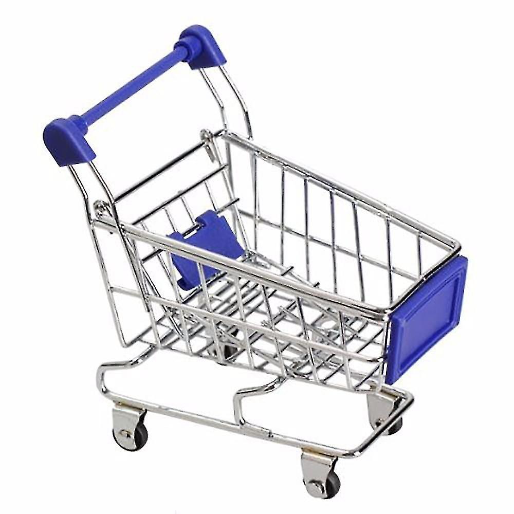 Blue Creative Mini H cart Simulation Small Supermarket Shopping Cart Play