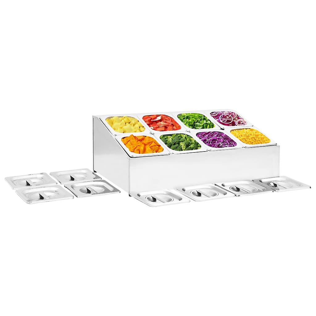 Gastronorm stand with 8 GN 1/6 containers stainless steel