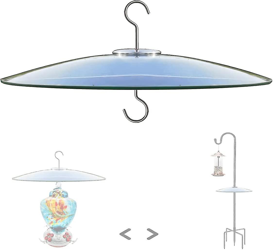 Squirrel Baffle For Bird Feeders Pole, Shepherd Hooks/post Hanging, Clear 13" Large Weather Guard Protective Dome
