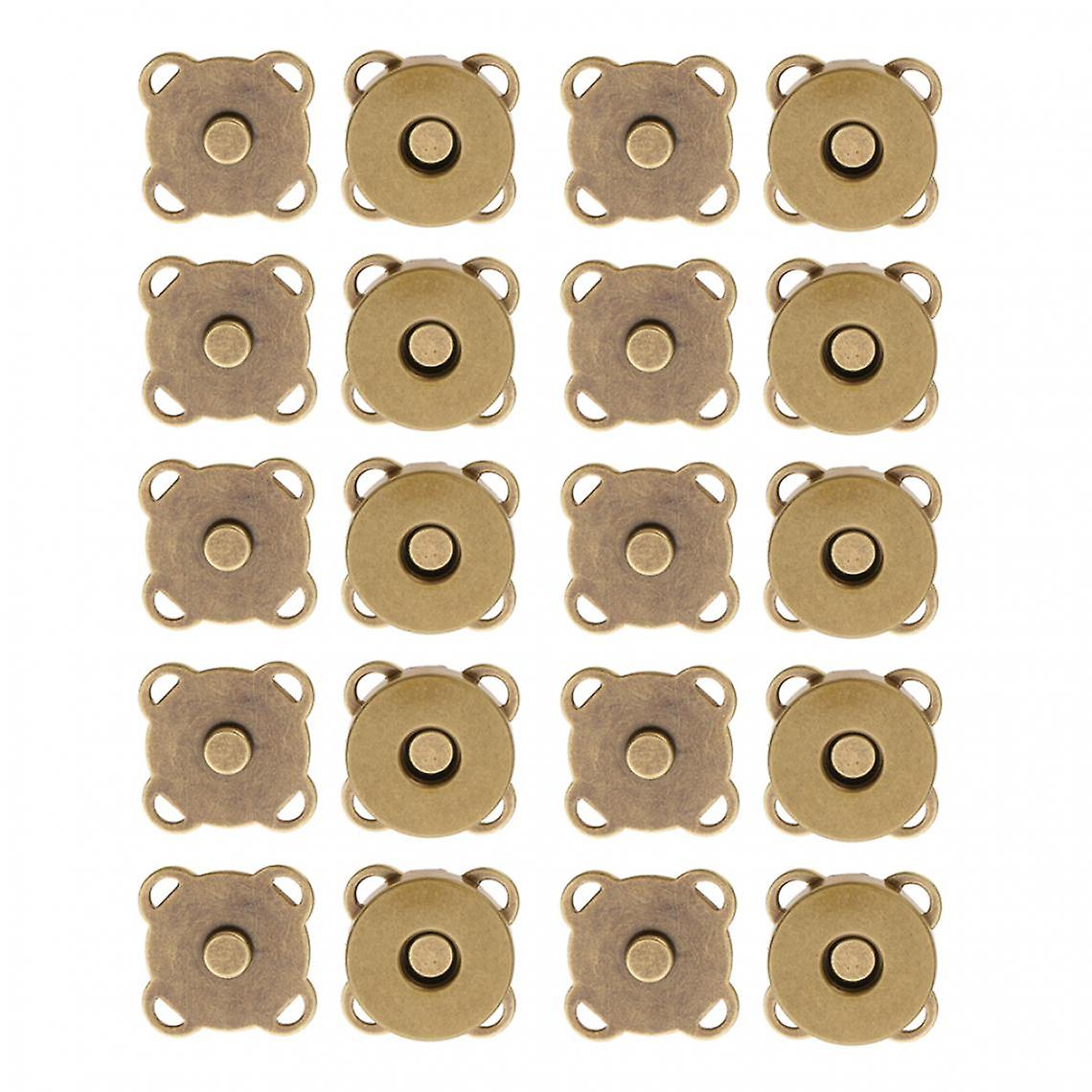 10 Sets Angled In Magnetic Bags For Craft Clothes Bags 18 Mm Bronze
