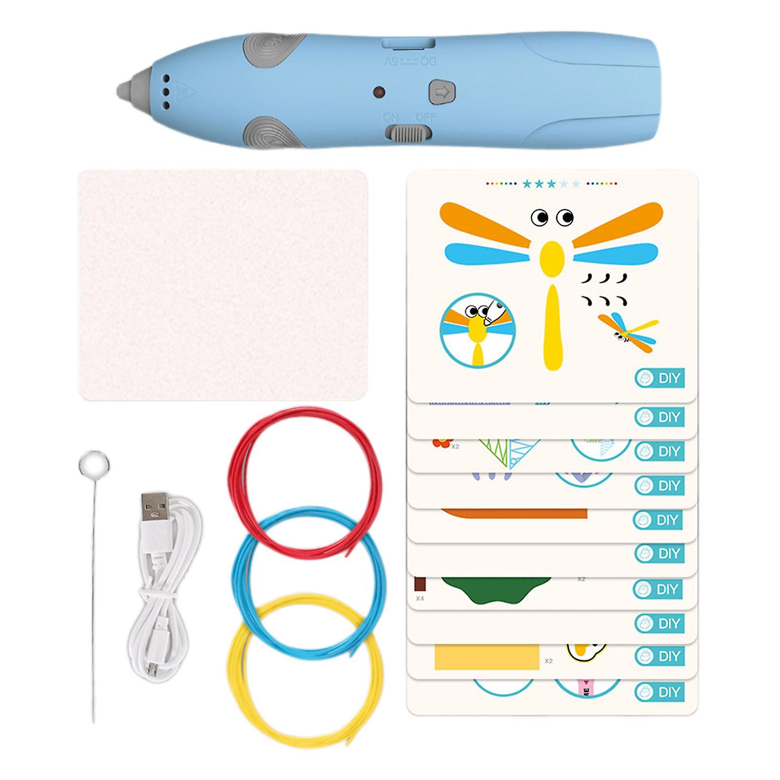 3d Painting Pen Low Temperature 3D Drawing Pen Crafting Doodle for Children Blue