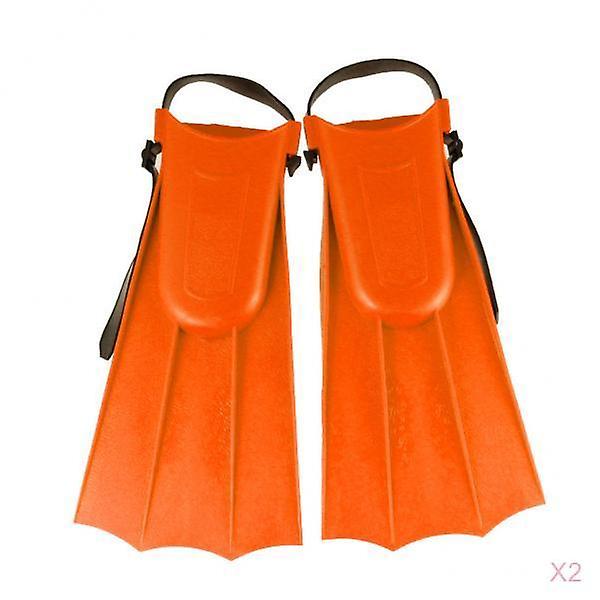 2Pair Adults Adjustable Flippers  Swimming Diving Learning Tool L Orange