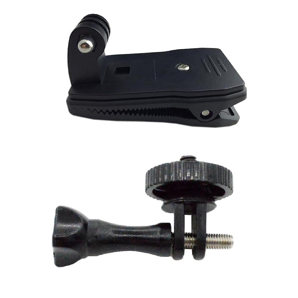 Action Camera Clip Mount Kit w/ Backpack Belt Clamp&Tripod Adapter for