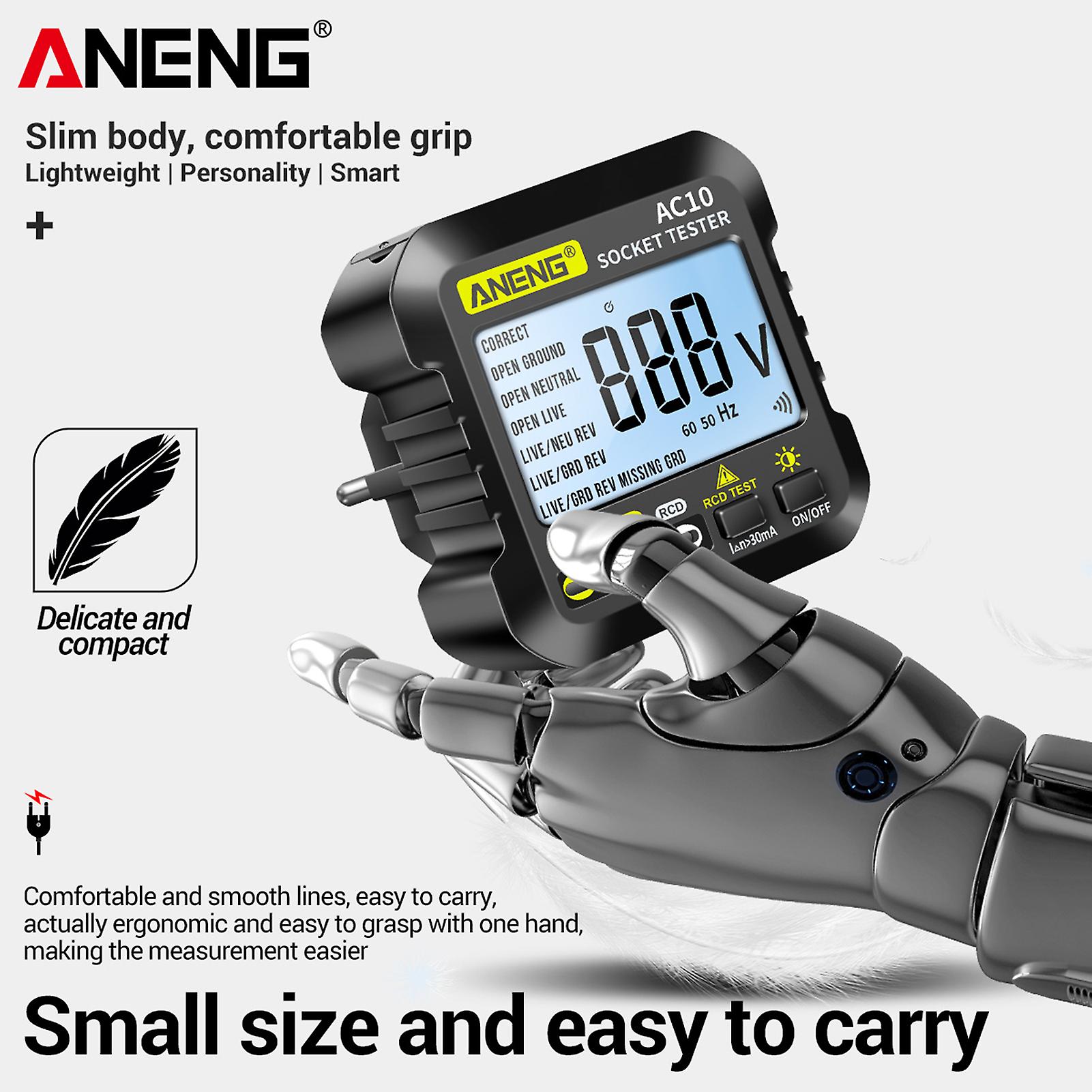 Electroscope Voltmeter Tester Multimeter Digital Socket Tester Cable Tracker Plug Detector Polarity Phase Check Aneng Ac10