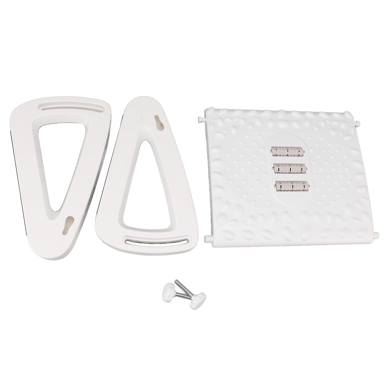 Ergonomic Footrest, 6-Level Height Adjustable, with Massage Texture and Casters, for Office, White