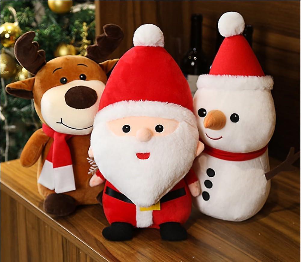 Toyvian – Punta Per Albero Di Natale In Peluche, Set Di 3: Pupazzo Di Neve, Babbo Natale, Renna, 72.5x33x0.5 Cm - 2