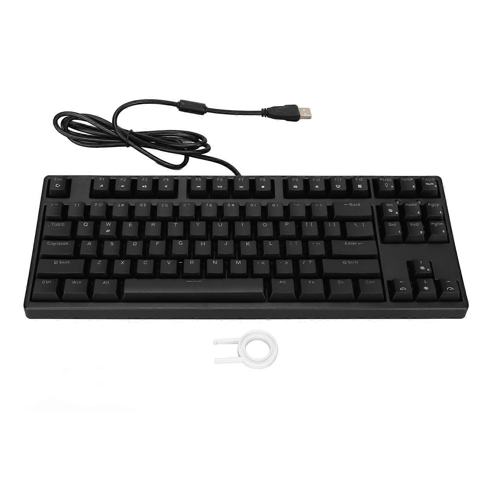 87 Keys Mechanical Keyboard Professional Gaming Chip Brown Switch N Key Rollover White Light Wired Mechanical Keyboard