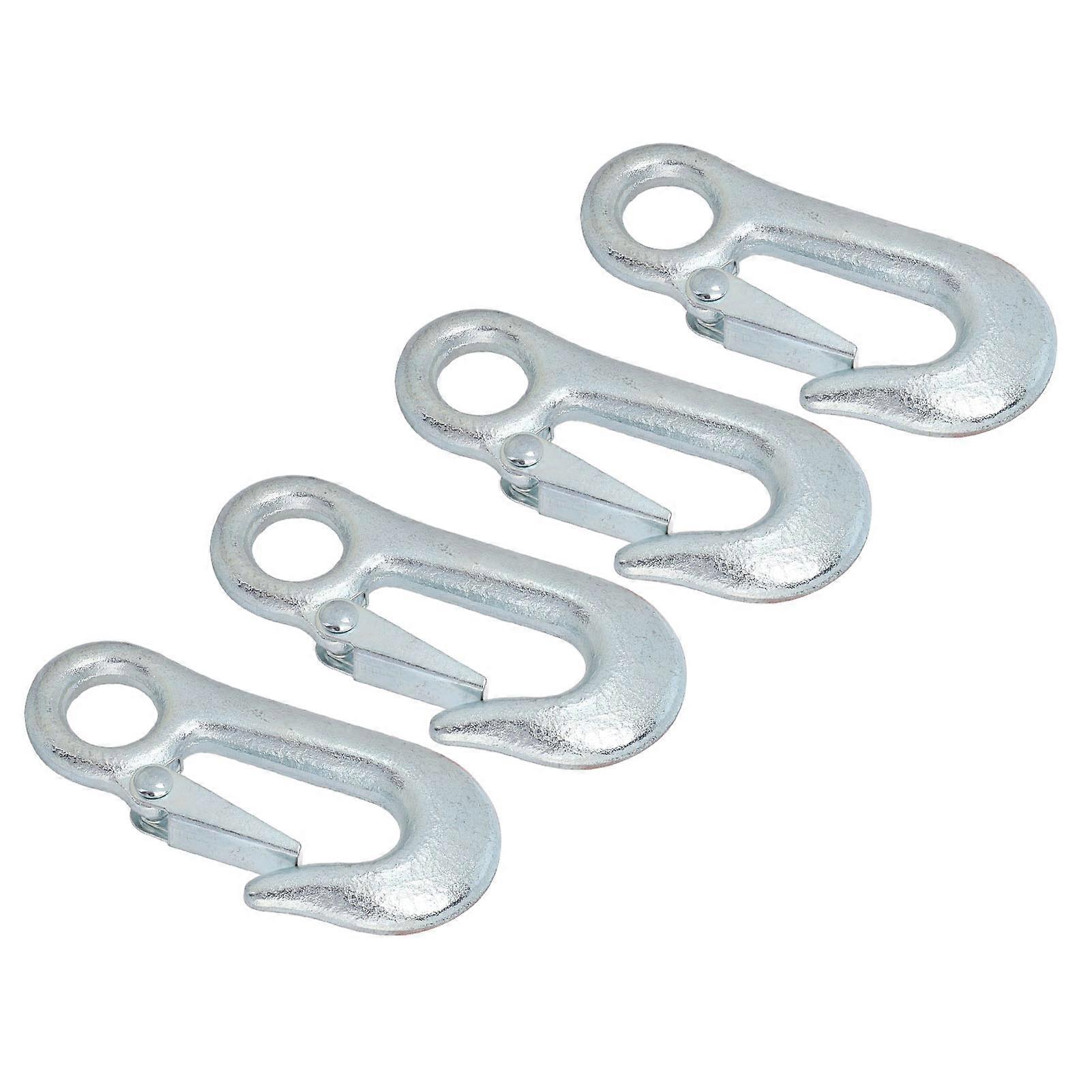4Pcs 108x20mm Galvanized Winch Hook Clevis Set with Latches