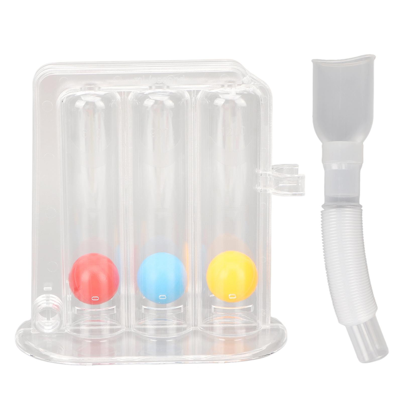 Deep Breathing Exerciser 3 Color Blowing Ball Lung Capacity Training Measurement System Device