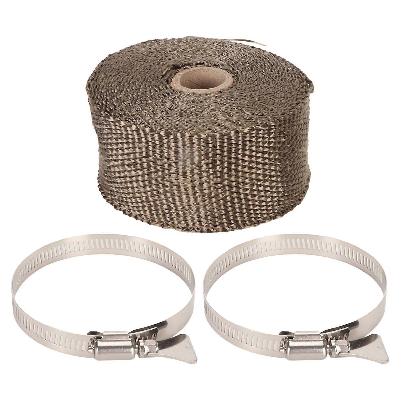Flame Retardant Pipe Sleeve, Anti-Scald Insulation, with 2 Clips, for Oven Tube and Motorcycle Exhaust Pipe