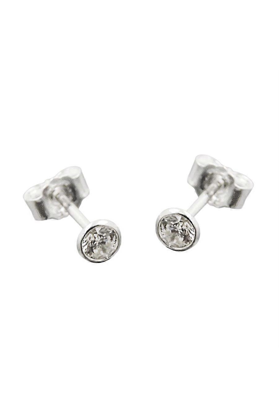 Earring Studs Zirconia White Silver 925 - Gl93495