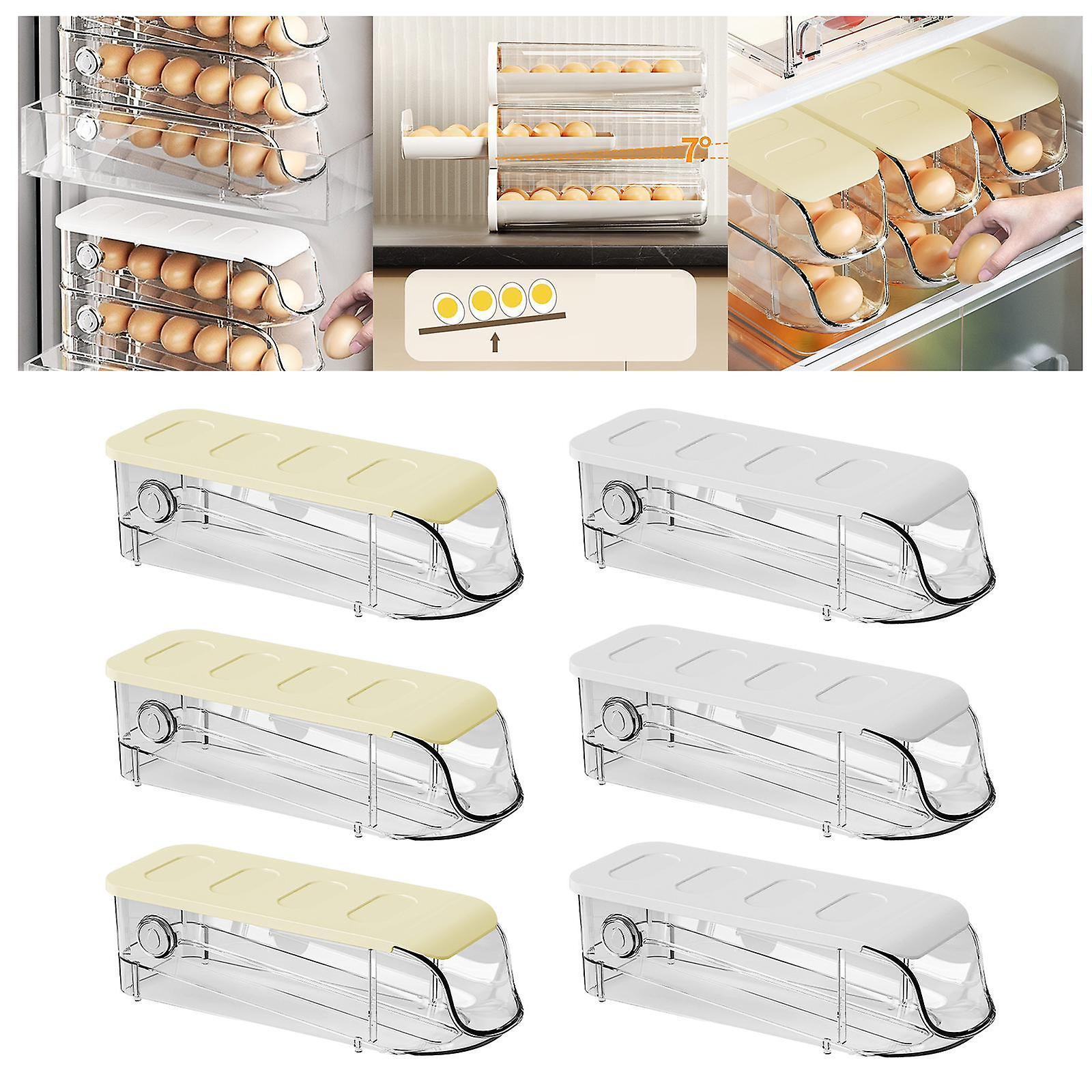 Egg Storage Trays for Refrigerator,Space-Saving Egg Dispenser Holder for Cabinet