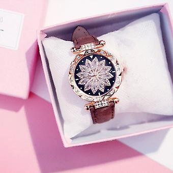 Stuff Certified® Starry Sky Watch Ladies - Luxury Anologue Quartz Movement for Women Brown